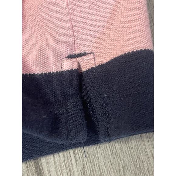 Tommy Hilfiger Y2K Polo Golf Shirt Large Navy Blue Pink Striped Heritage Preppy - Picture 6 of 9